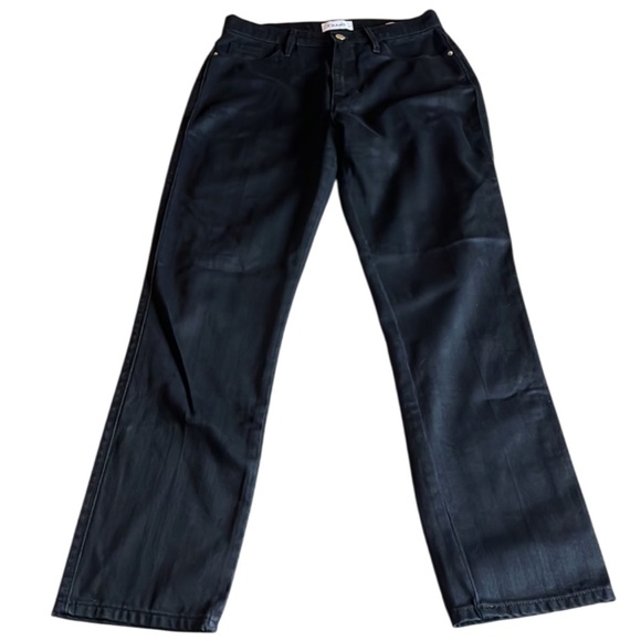 FRAME Le Sylvie Slender Straight Black Tonal Stripe Jeans - 27 - Picture 7 of 15